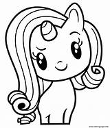 Coloring Rarity Pony Pages Cute Mlp Printable Chibi Kids sketch template