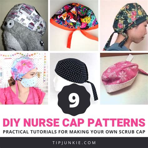 surgical scrub hat  nurse cap patterns uniform tip junkie