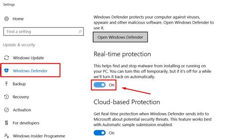 turn  windows defender real time protection  windows   pics techsolveware