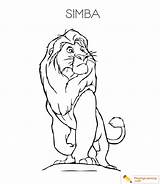 Simba Coloring Lion King Kids sketch template