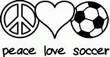 Soccer Coloring Peace Pages Printable Sports Wall Girls Cool Girl Print Vinyl Decal Sticker Decor 22x6 Library Clipart Popular Field sketch template