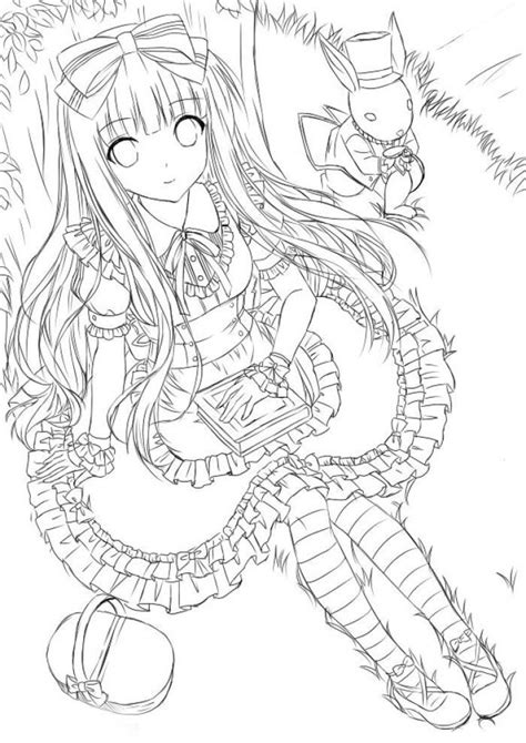 manga coloring book anime lineart cute coloring pages