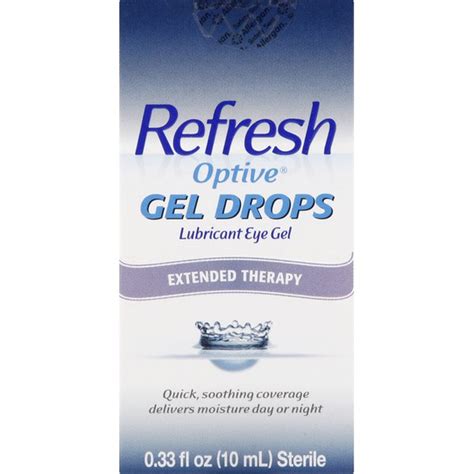 Refresh Optive Gel Drops Extended Therapy Lubricant Eye Gel 0 33 Fl Oz
