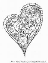 Valentine Hearts Adults Happyfamilyart Mandala sketch template
