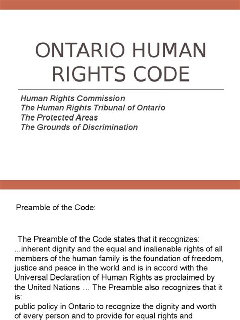 Clu3m Ontario Human Rights Code 2016 Pptx 1 Pdf Discrimination