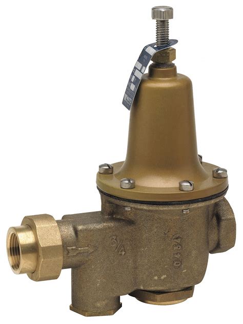 watts water pressure reducing valve high capacity strainer lead  brass   pipe size