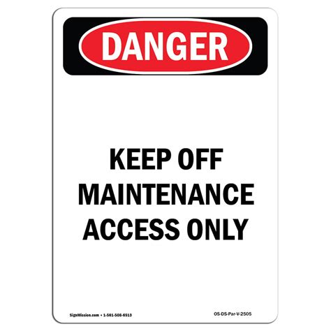 osha danger sign   maintenance access  heavy duty sign  label walmartcom