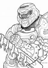 Doom Slayer Game Eternal Doomguy Drawings Sketch Sketches Twitter Wallpaper Artstation Choose Board Fanart sketch template