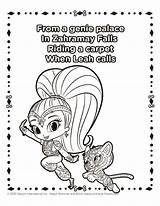 Shimmer Shine Coloring Pages Printable Genie Magic Top Nickelodeon sketch template