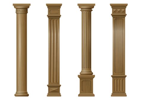 classic wood carved architectural columns  vector art  vecteezy