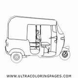 Rickshaw Auto Coloring Pages sketch template
