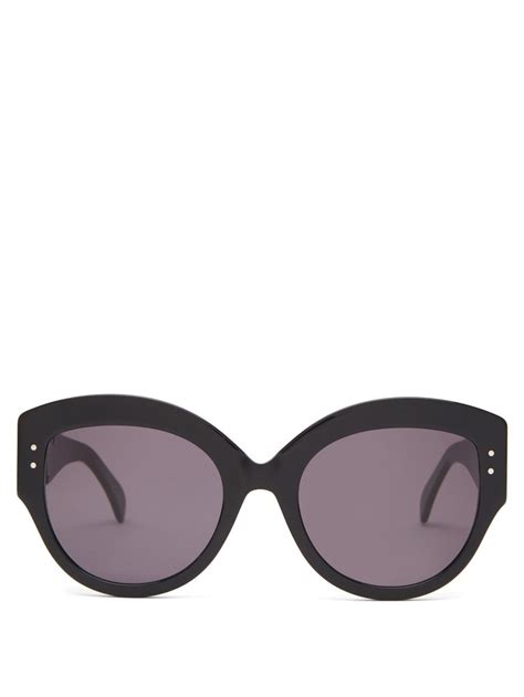 black embellished oversized cat eye acetate sunglasses alaïa eyewear