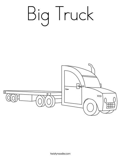 big truck coloring page twisty noodle