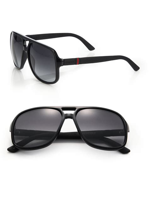 Gucci 1115 59mm Mirror Aviator Sunglasses In Black For Men