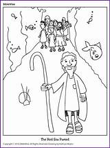 Moses Israelites Parting Preschool Biblewise Crossing Korner Egypt Parted Tracie sketch template