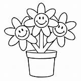 Pot Flowerpot Daisies Bestcoloringpagesforkids Clipartmag sketch template