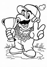 Mario Coloring Super Pages Kids Wins sketch template