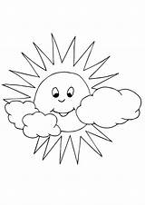 Sun Clouds Coloring Pages Drawing Paintingvalley sketch template