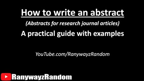 write  abstract   minutes  practical guide  examples