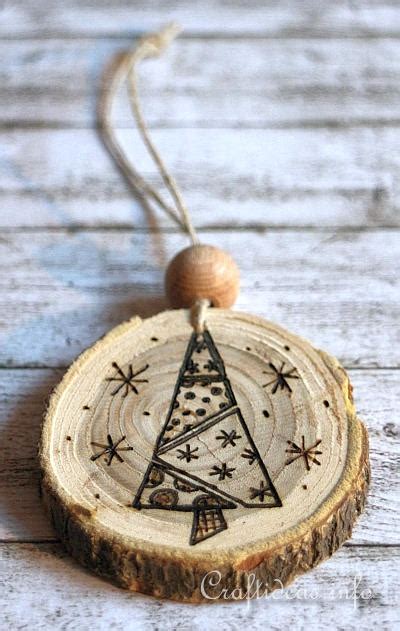 wood crafts  christmas wood burned christmas ornaments  wooden branch slices