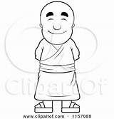 Monk Clipart Coloring Buddhist Pleasant Cartoon Monks Cory Thoman Vector Outlined Royalty 470px 59kb sketch template