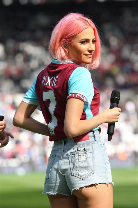 pixie lott performing at half time in west ham v everton football match
