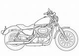 Harley Davidson Motorcycle Drawing Line Outline Coloring Drawings Vector Pages Sketch Bike Clipart Motorcycles Drawn Clip Anniversary Cliparts Getdrawings Motorrad sketch template