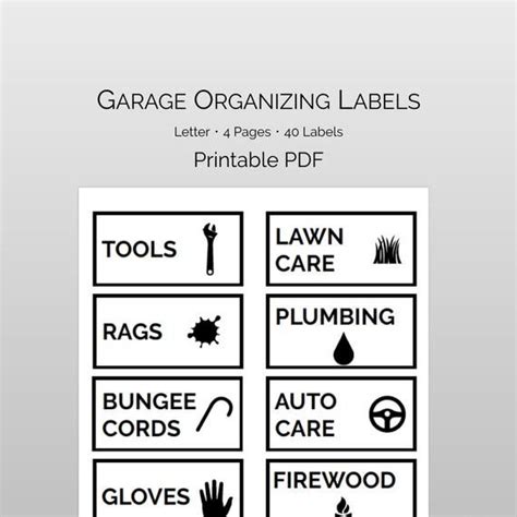 printable garage organization labels