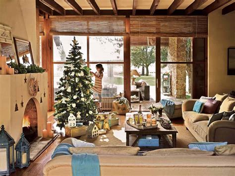 spanish country house adorned  natural christmas decorations