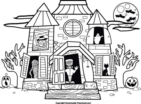 halloween black  white haunted house clipart wikiclipart
