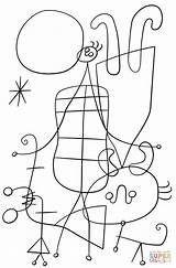 Miro Joan Coloring Figures Sun Dog Front Pages Para Miró Printable Kunst Colorear Obras Supercoloring Niños Arte Pinturas Für Kinder sketch template