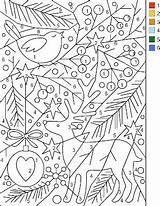 Number Christmas Color Coloring Pages sketch template