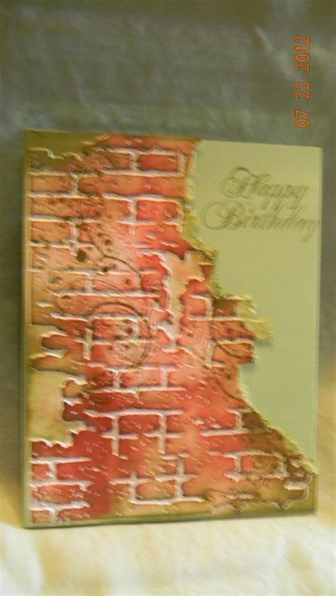 card brick wall birthday card embossed cards cards