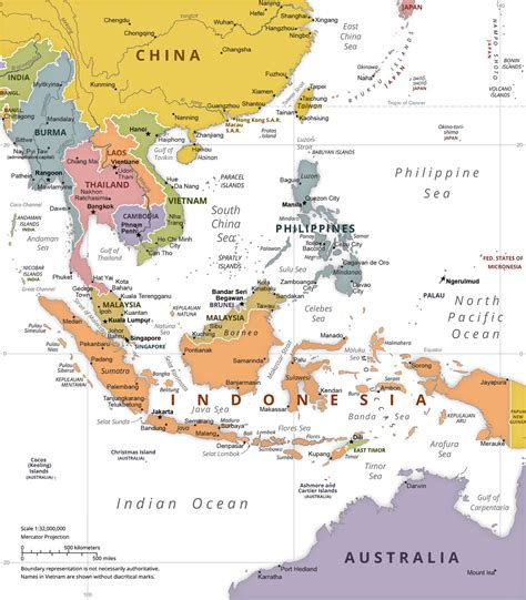 map  southeast political asia map maps   cities  countries