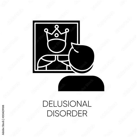 Delusional Disorder Glyph Icon Man In Mirror Reflection Bizzare And