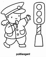 Kleurplaat Kleurplaten Politieagent Politie Thema Beroepen Kleding Kleuterschool Activiteiten Kiezen sketch template