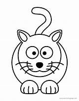 Cartoon Cat Coloring Animal Pages Wecoloringpage sketch template
