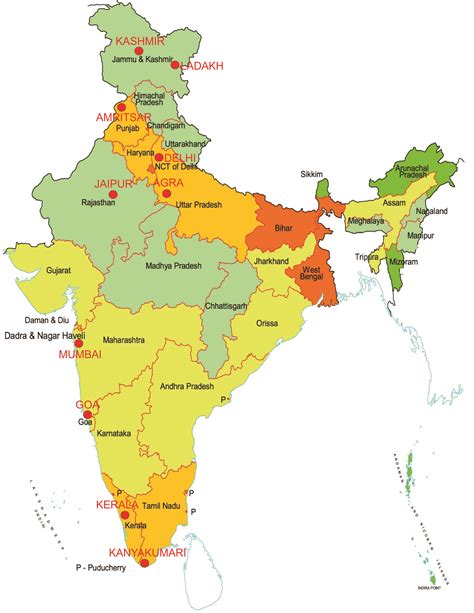 india map tourist attractions images   finder