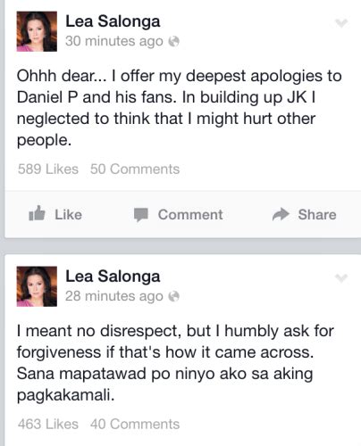 lea salonga apologized to daniel padilla fans july 26 ~ pinoy news