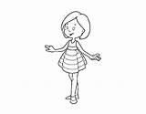 Short Dress Coloring Girl Coloringcrew sketch template