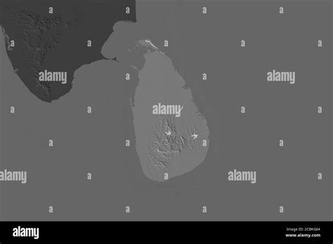 shape  sri lanka separated   desaturation  neighboring areas bilevel elevation map