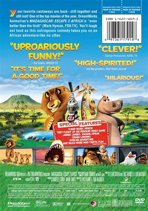 Madagascar Escape 2 Africa Widescreen Dvd 2008 Dvd