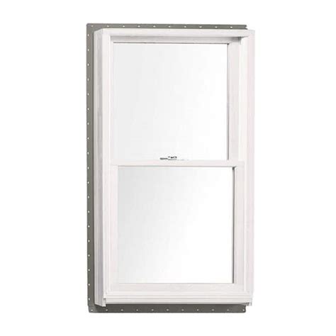 jeld wen        series white painted clad wood double hung window  natural