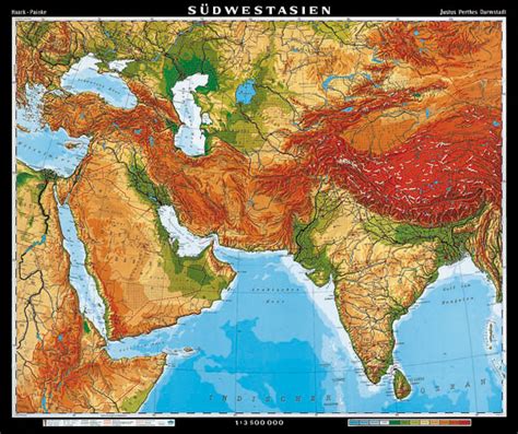 juzna azia vseobecnogeograficka mapa