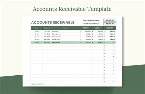 account receivable template