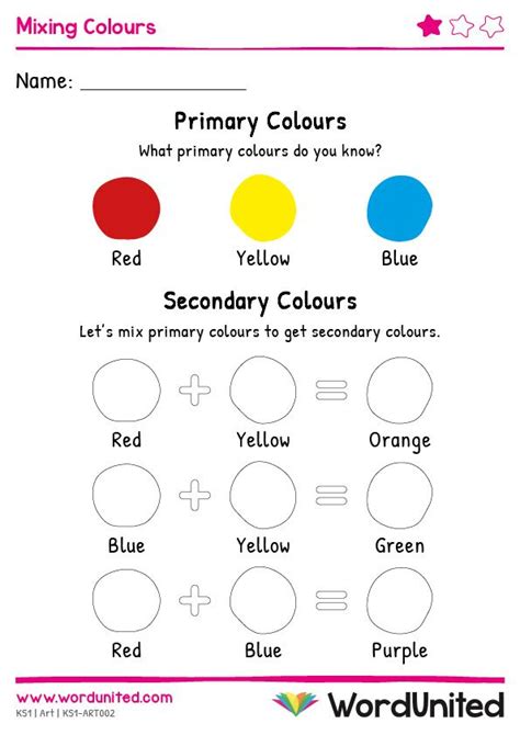 primary  secondary colour mixing sheet primary  secondary