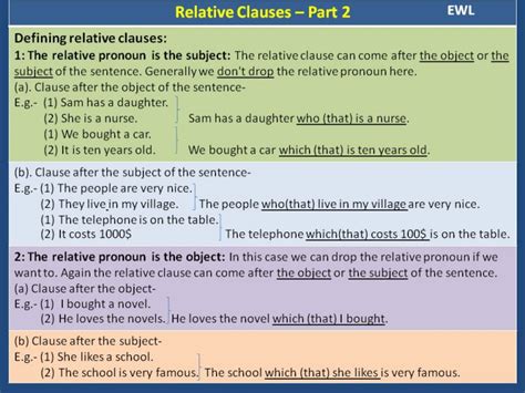 relative clauses detailed expressions vocabulary home