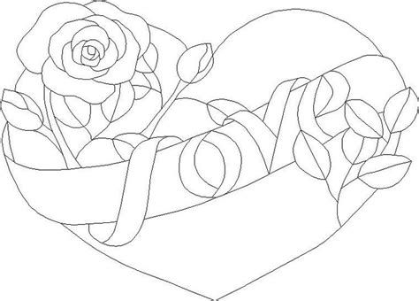 heart roses ribbon love quilt square patterns stained glass art