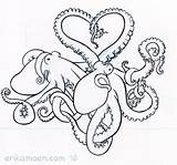 Octopus Octopuses Amorous Flickr sketch template