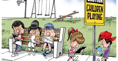 cartoonist gary varvel children playing mobile devices